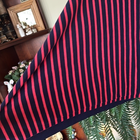 Lilly Pulitzer Red & Blue Striped Button Down Poncho Cape Cardigan Shrug - Picture 12 of 15